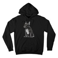 Funny French Bulldog Frenchie Black And White Hoodie