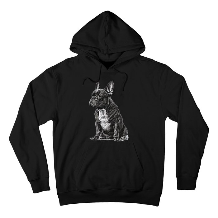 Funny French Bulldog Frenchie Black And White Hoodie