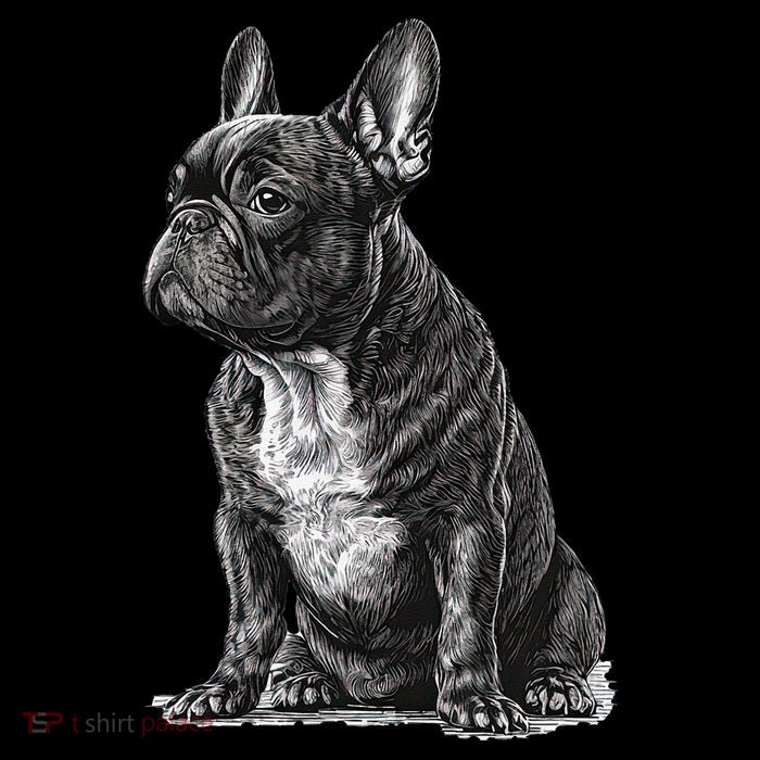 Funny French Bulldog Frenchie Black And White Full-Length Apron With Pockets