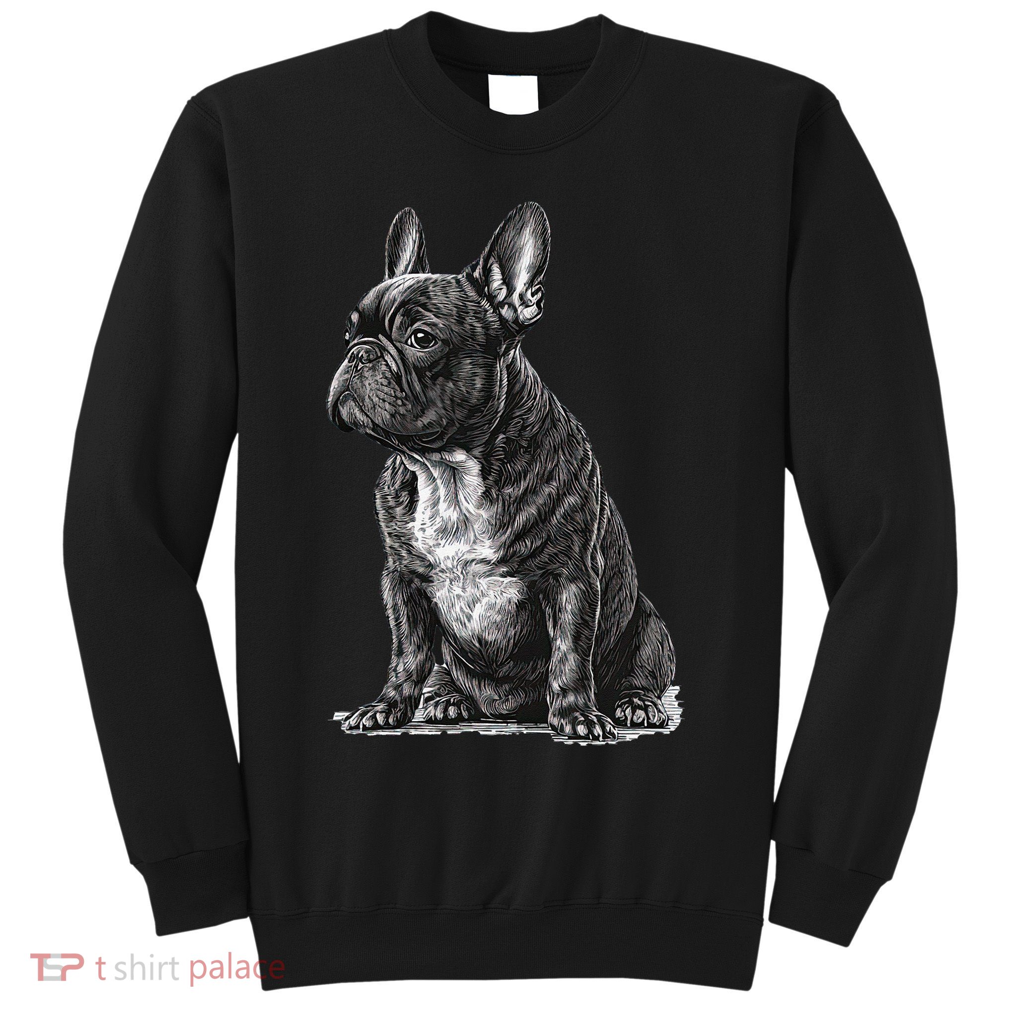 Funny French Bulldog Frenchie Black And White Sweatshirt