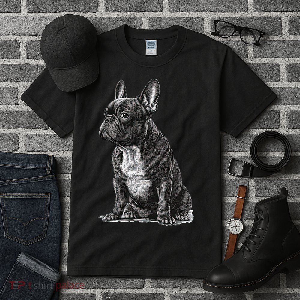 Funny French Bulldog Frenchie Black And White Tall T-Shirt