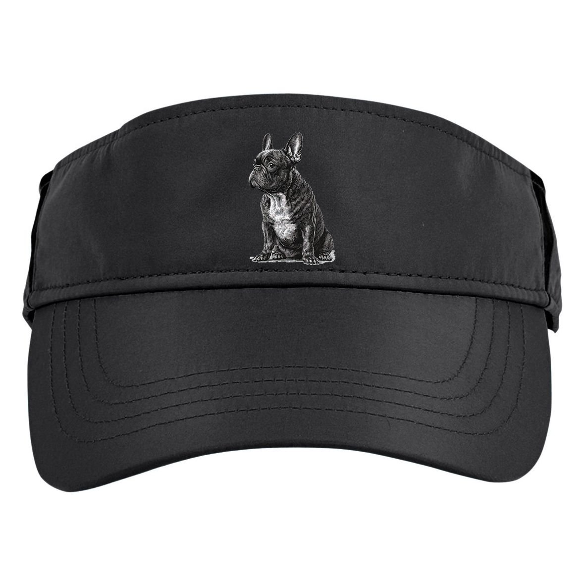 Funny French Bulldog Frenchie Black And White Adult Drive Performance Visor