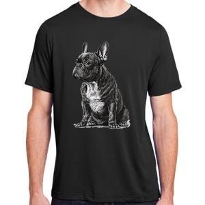 Funny French Bulldog Frenchie Black And White Adult ChromaSoft Performance T-Shirt