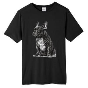 Funny French Bulldog Frenchie Black And White Tall Fusion ChromaSoft Performance T-Shirt