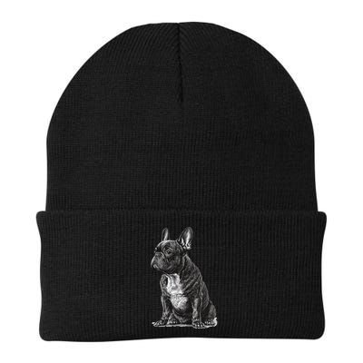 Funny French Bulldog Frenchie Black And White Beanie
