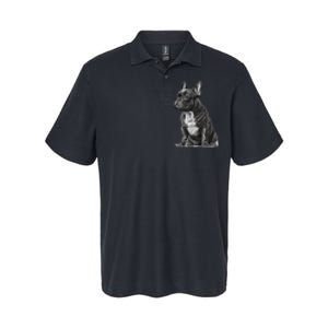 Funny French Bulldog Frenchie Black And White Softstyle Adult Sport Polo