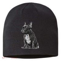 Funny French Bulldog Frenchie Black And White Sustainable Beanie