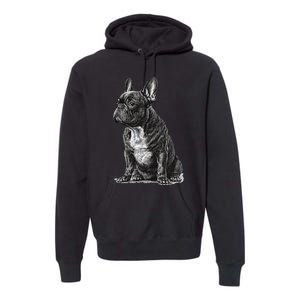 Funny French Bulldog Frenchie Black And White Premium Hoodie