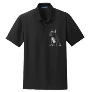 Funny French Bulldog Frenchie Black And White Dry Zone Grid Polo