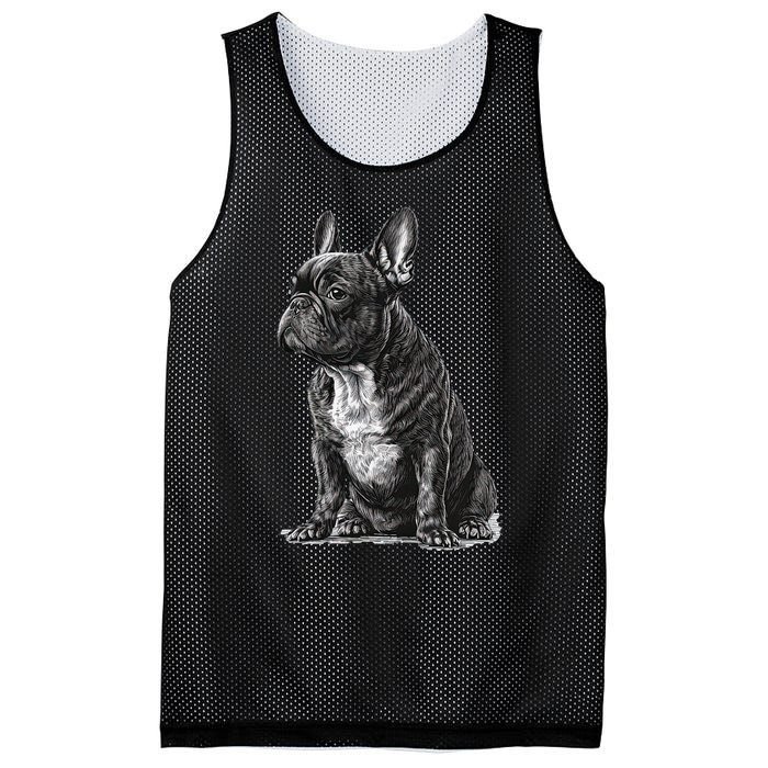 Funny French Bulldog Frenchie Black And White Mesh Reversible Basketball Jersey Tank