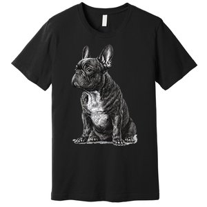 Funny French Bulldog Frenchie Black And White Premium T-Shirt