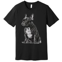 Funny French Bulldog Frenchie Black And White Premium T-Shirt