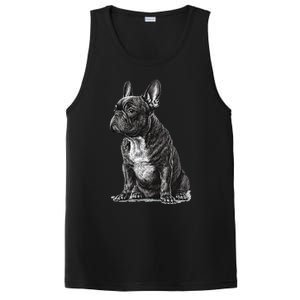 Funny French Bulldog Frenchie Black And White PosiCharge Competitor Tank