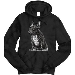 Funny French Bulldog Frenchie Black And White Tie Dye Hoodie