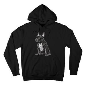 Funny French Bulldog Frenchie Black And White Tall Hoodie