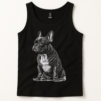 Funny French Bulldog Frenchie Black And White Tank Top