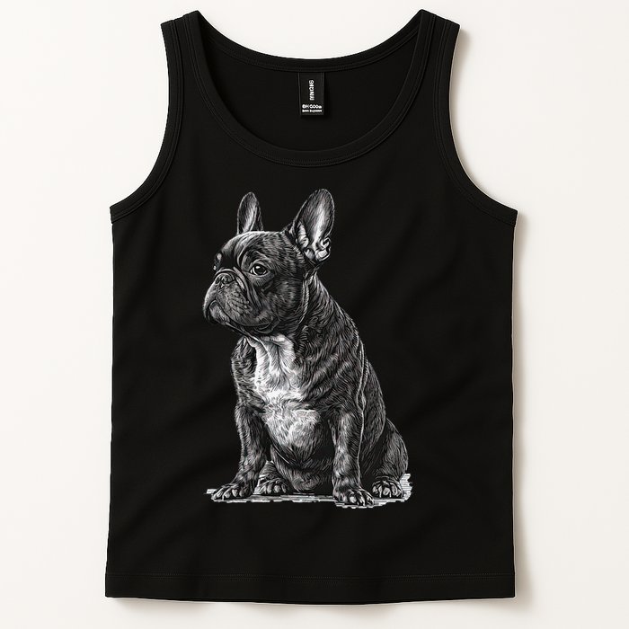 Funny French Bulldog Frenchie Black And White Tank Top