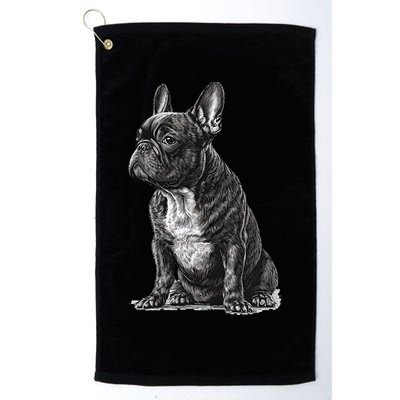 Funny French Bulldog Frenchie Black And White Golf Towel