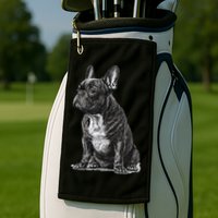 Funny French Bulldog Frenchie Black And White Golf Towel