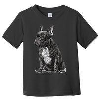 Funny French Bulldog Frenchie Black And White Toddler T-Shirt