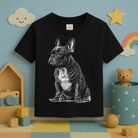 Funny French Bulldog Frenchie Black And White Toddler T-Shirt
