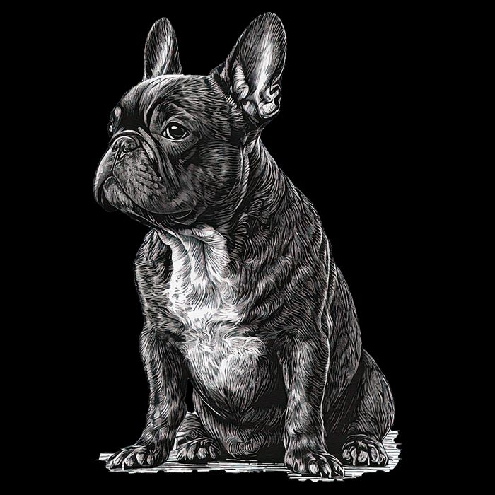 Funny French Bulldog Frenchie Black And White Women's V-Neck T-Shirt