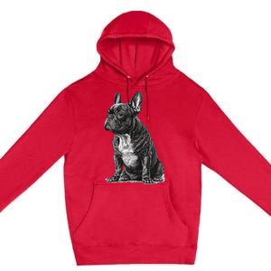 Funny French Bulldog Frenchie Black And White Premium Pullover Hoodie