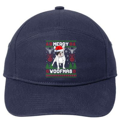 Funny French Bulldog Dog Tree Christmas Ugly Xmas Pajama Cool Gift 7-Panel Snapback Hat