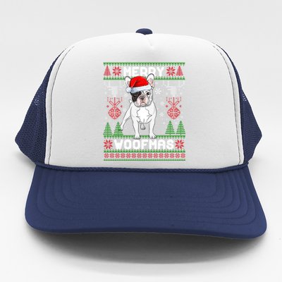 Funny French Bulldog Dog Tree Christmas Ugly Xmas Pajama Cool Gift Trucker Hat