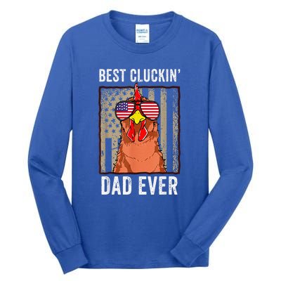 Funny Farm Best Cluckin' Dad Ever Chicken Tall Long Sleeve T-Shirt