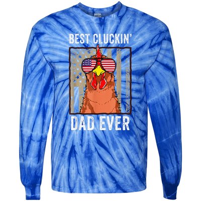 Funny Farm Best Cluckin' Dad Ever Chicken Tie-Dye Long Sleeve Shirt