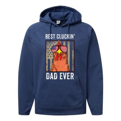 Funny Farm Best Cluckin' Dad Ever Chicken Performance Fleece Hoodie