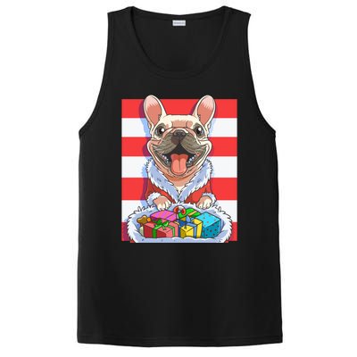 Funny French Bulldog Santa Claus Christmas Xmas Candy Cane Gift PosiCharge Competitor Tank