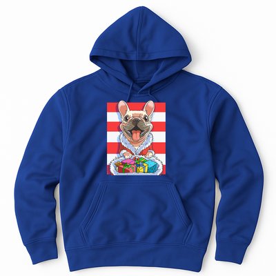 Funny French Bulldog Santa Claus Christmas Xmas Candy Cane Gift Hoodie