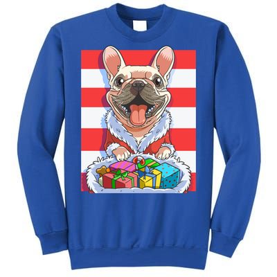 Funny French Bulldog Santa Claus Christmas Xmas Candy Cane Gift Sweatshirt