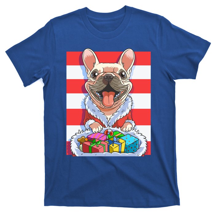 Funny French Bulldog Santa Claus Christmas Xmas Candy Cane Gift T-Shirt