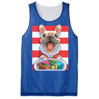 Funny French Bulldog Santa Claus Christmas Xmas Candy Cane Gift Mesh Reversible Basketball Jersey Tank