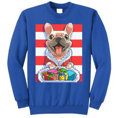 Funny French Bulldog Santa Claus Christmas Xmas Candy Cane Gift Tall Sweatshirt