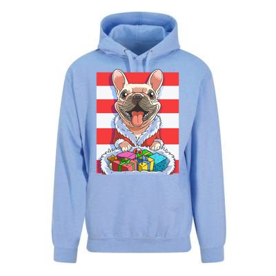 Funny French Bulldog Santa Claus Christmas Xmas Candy Cane Gift Unisex Surf Hoodie