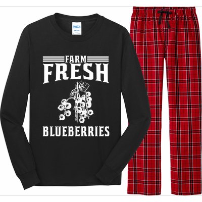 Farm Fresh Blueberries Gift Blueberry Farmer Gift Long Sleeve Pajama Set