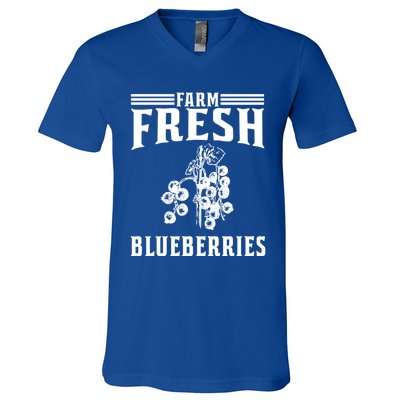 Farm Fresh Blueberries Gift Blueberry Farmer Gift V-Neck T-Shirt