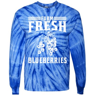 Farm Fresh Blueberries Gift Blueberry Farmer Gift Tie-Dye Long Sleeve Shirt