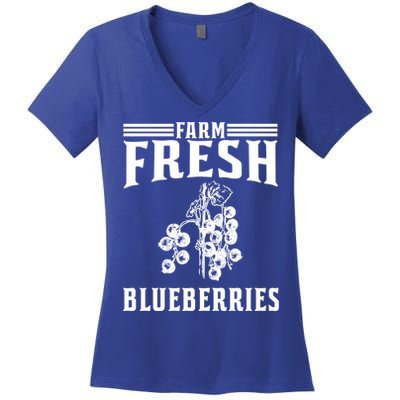 Farm Fresh Blueberries Gift Blueberry Farmer Gift Women's V-Neck T-Shirt