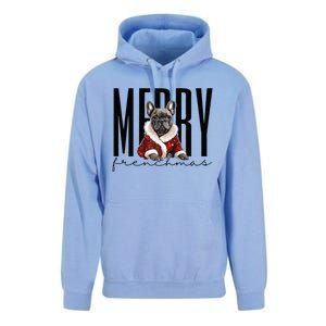 Funny French Bulldog Merry Frenchmas Christmas Dog Mom  Unisex Surf Hoodie