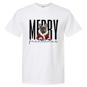 Funny French Bulldog Merry Frenchmas Christmas Dog Mom  Garment-Dyed Heavyweight T-Shirt