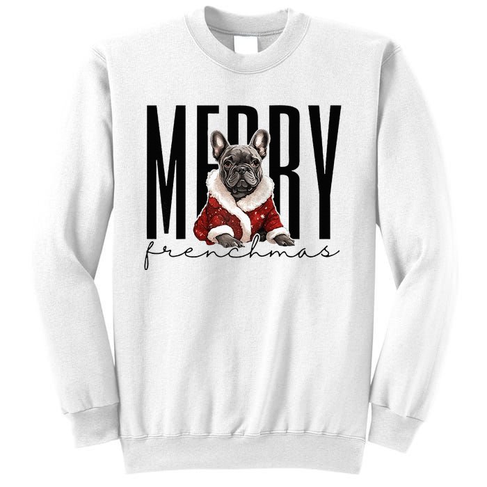 Funny French Bulldog Merry Frenchmas Christmas Dog Mom  Sweatshirt