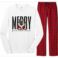 Funny French Bulldog Merry Frenchmas Christmas Dog Mom  Long Sleeve Pajama Set