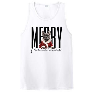 Funny French Bulldog Merry Frenchmas Christmas Dog Mom  PosiCharge Competitor Tank