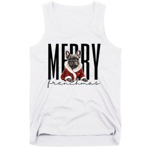 Funny French Bulldog Merry Frenchmas Christmas Dog Mom  Tank Top