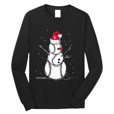 F.R.E.D.D.I.E Freeman Baseball Snowman Long Sleeve Shirt